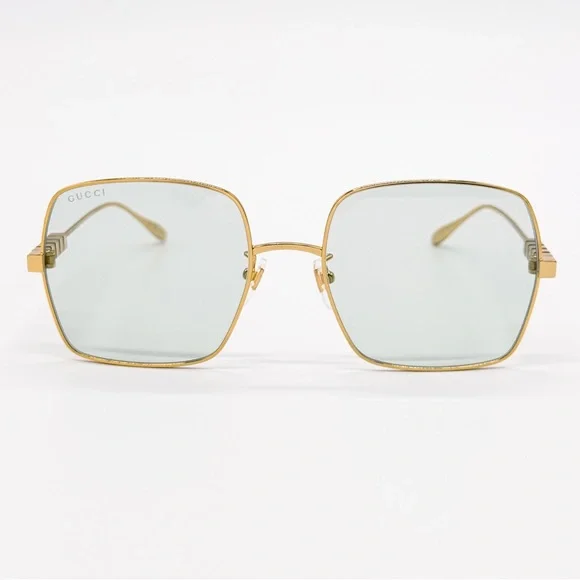NEW GUCCI GG1434S 003 SQUARE GOLD GREEN WOMEN SUNGLASSES GUCCI display picture 3